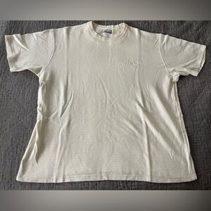 Vintage Breakwater Men's Classic Beige Short Sleeve Tee XL 100% Cotton Ribbed